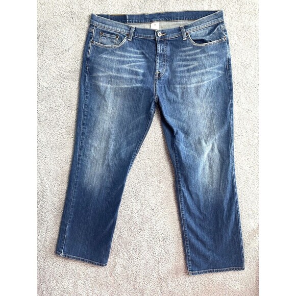 Lucky Brand Dungarees Jeans 40 Slim Bootleg Button Fly Distressed Gene Montesano - Picture 1 of 12